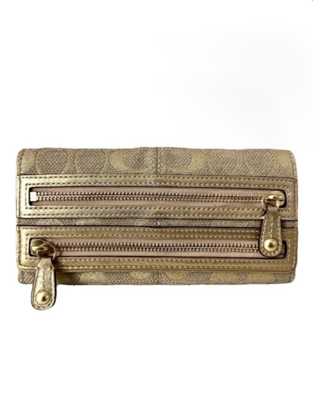 Coach NEW Bonnie Linen Lurex Zip Slim
Envelope Wallet 42788